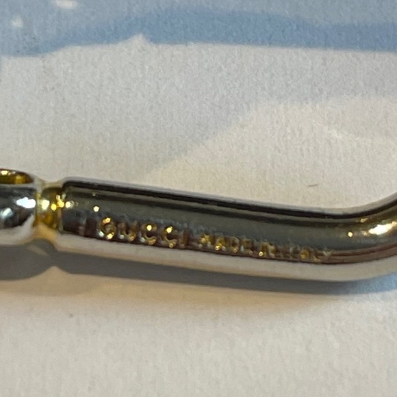 Gucci 1980's Vintage Interlocking Logo Metal Enamel Keyring - Authentic - Picture 8 of 9